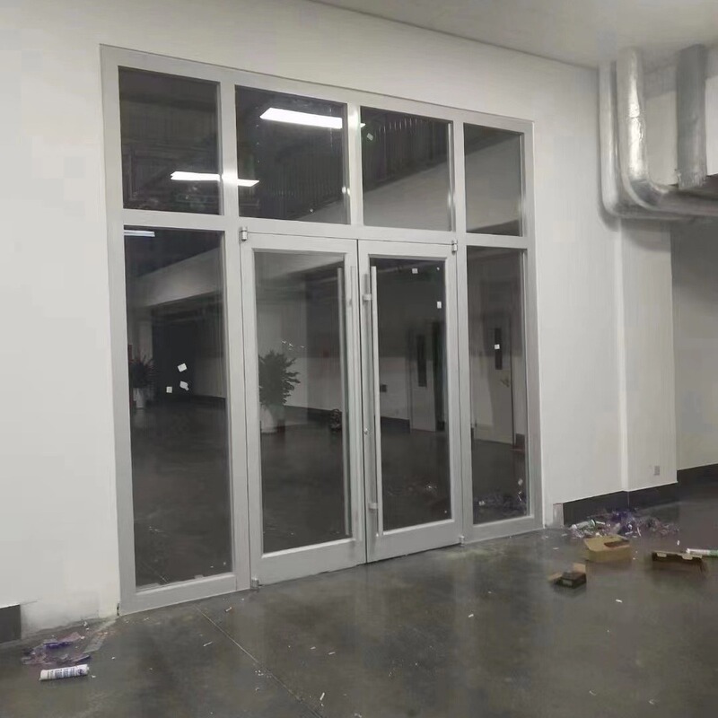 Kfc Glass Door Manufacturer Direct Sales All-Aluminum Alloy Glass Large Store Entrance Doors with Lighting Nationwide Delivery