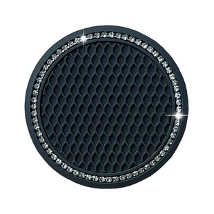 Cross-border diamond-encrusted cup cup mat round silicone anti-slip mat Cup heat insulation mat waterproof cup mat diamond-encrusted creative cup mat