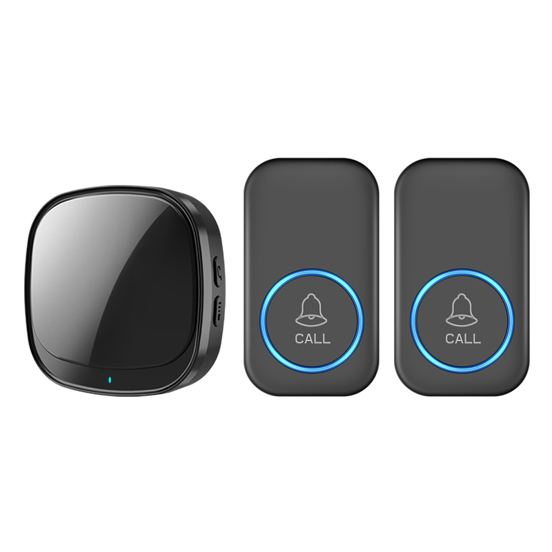 USB无线门铃家用智能接收不用电池门钟防水遥控电子二拖一呼叫器