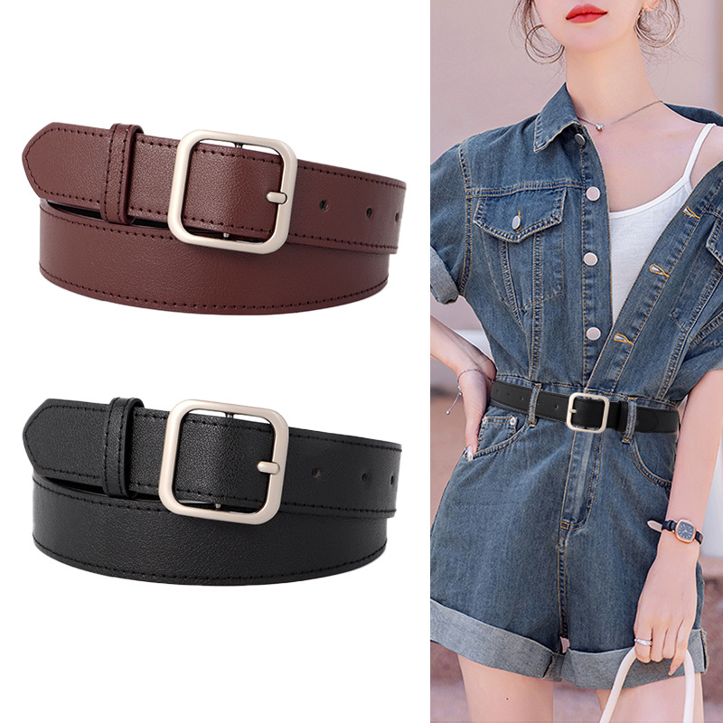 Cinturón Unisex con Hebilla de Aguja de Cuero PU para Jeans