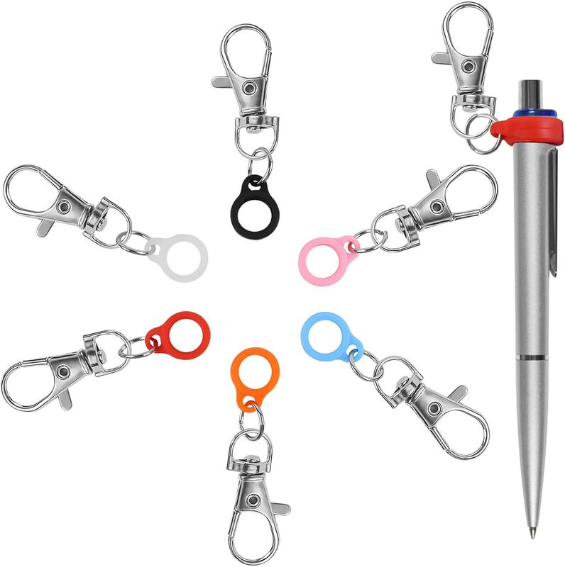 Amazon Cross-Border Best-Selling Mini Badge Retractable Silicone Clip with Lobster Clasp Pen Cover Retractable Keychain