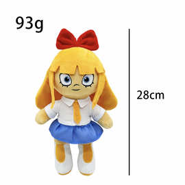 My Dutch Plush头顶红色蝴蝶结的黄发女孩毛绒玩偶公仔跨境新品