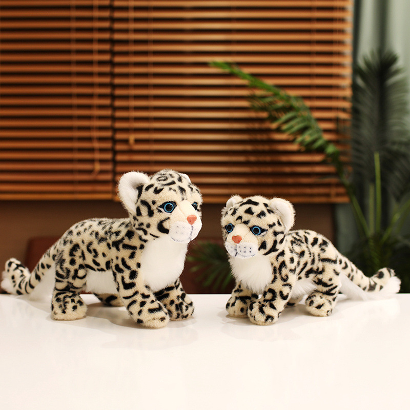 Simulación transfronteriza muñeca leopardo de nieve juguetes de peluche zoo leopardo muñeca leopardo regalo muñeca tela hombre image 1