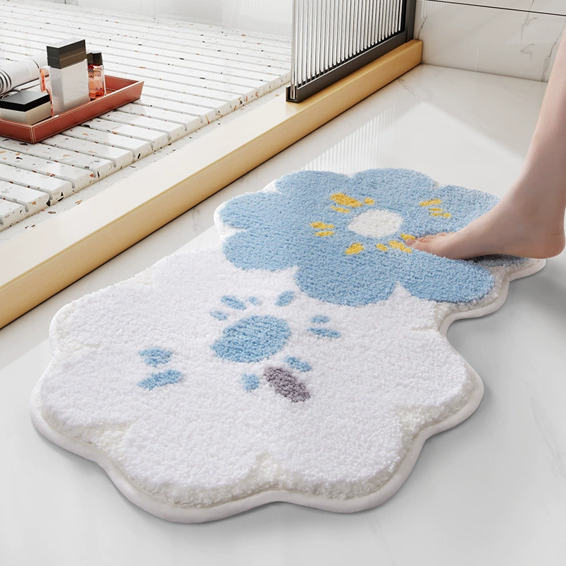 Искусственный мех коврик для пола, нескользящий, водопоглощающий, 40×60–80×120 см, милые цветочные и звериные принты