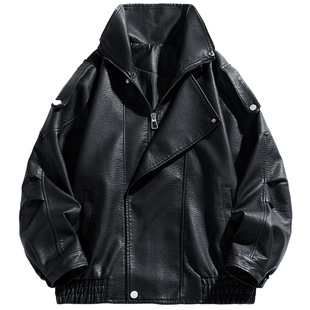 Wholesale New Cross-Border Two-Piece Flight Jacket Foreign Trade Men's Spring and Autumn Live Top Leather Jacket Workwear Casual Multi-Cross-Border