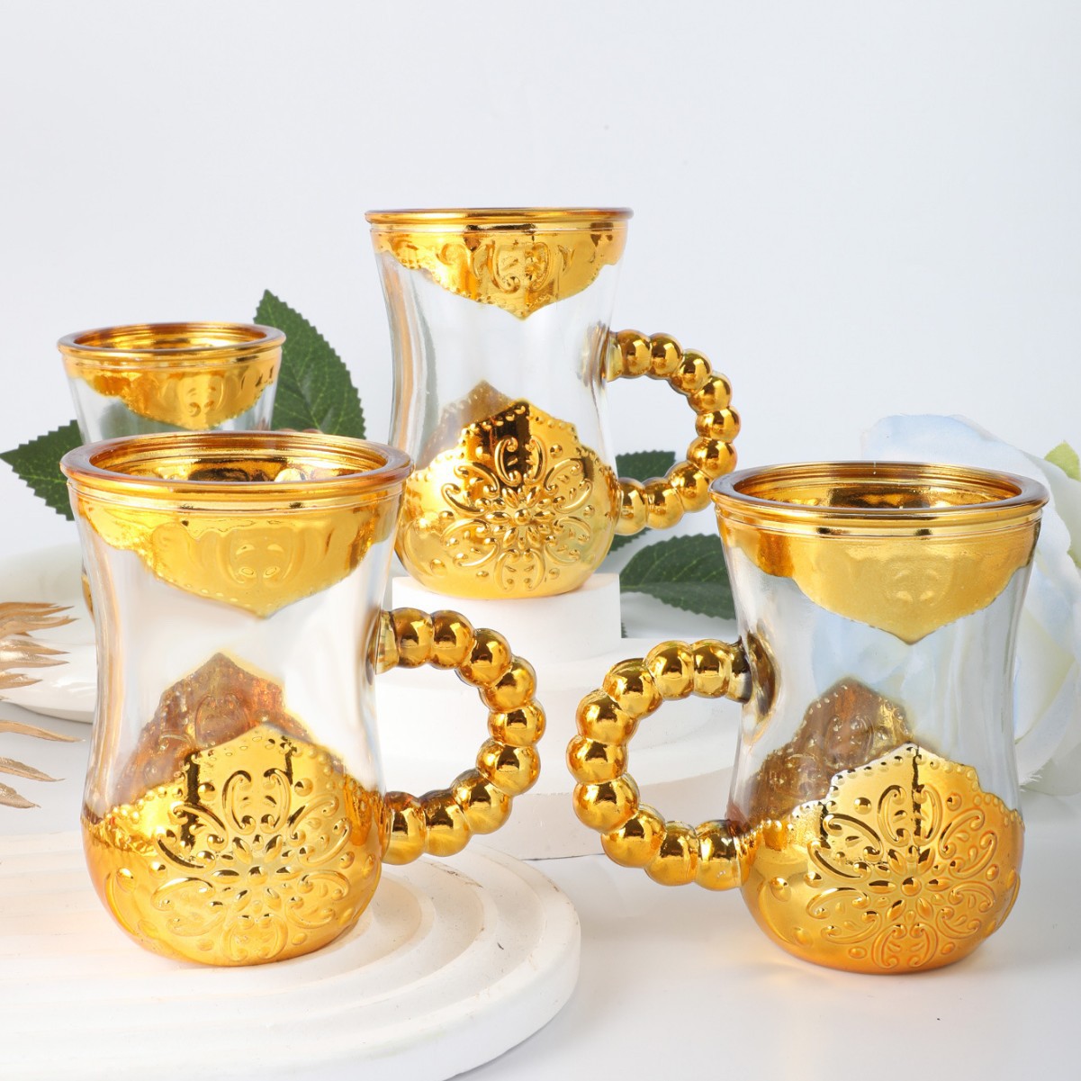 6 juegos de tazas de té negro de color esmalte de estilo europeo, tazas de café caseras, tazas de vino creativas, tazas de alta calidad