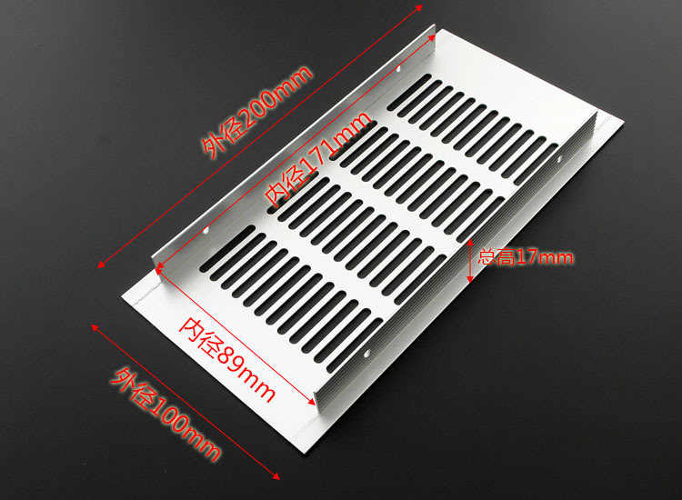 Fábrica al por mayor de aleación de aluminio red de ventilación rectangular armario ventilación de ventilación de ventilación de ventilación multipropósito