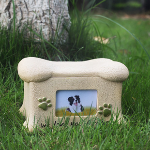 Spot Resin Pet Urn Puppy Cat Memorial Box Dog Kitten Angel Burial Coffin Box Urn
