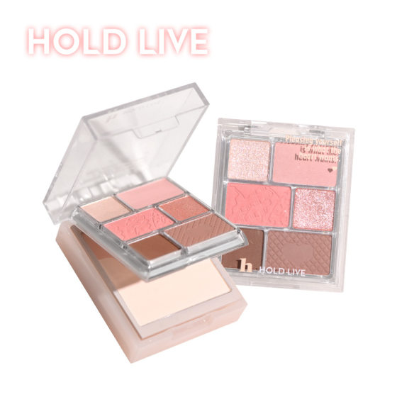 HOLD LIVE Vital Qi Light Fog Comprehensive Powder Plate Three-layer Blush Powder Cake One-piece Plate Novice Light Makeup Parity Eye Shadow