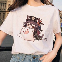 Genshinԭ�����HUTAOԲ��T��������Ů���¶���Tshirt�羳ר��