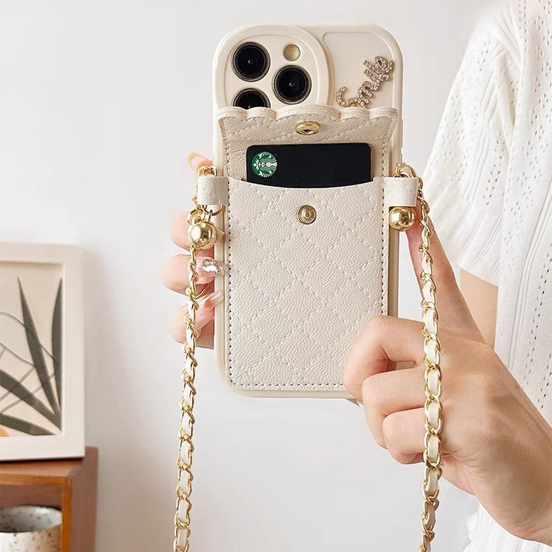 Camellia Card Holder Phone Case For Iphone 15 Pro Max And 14_voghion.com