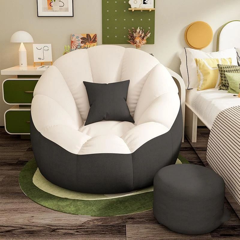 Lazy Sofa for Sleeping and Reclining, Small Bedroom Sofa, Single Recliner, Tatami Bean Bag Sofa Chair, Trendy Lazy Chair
