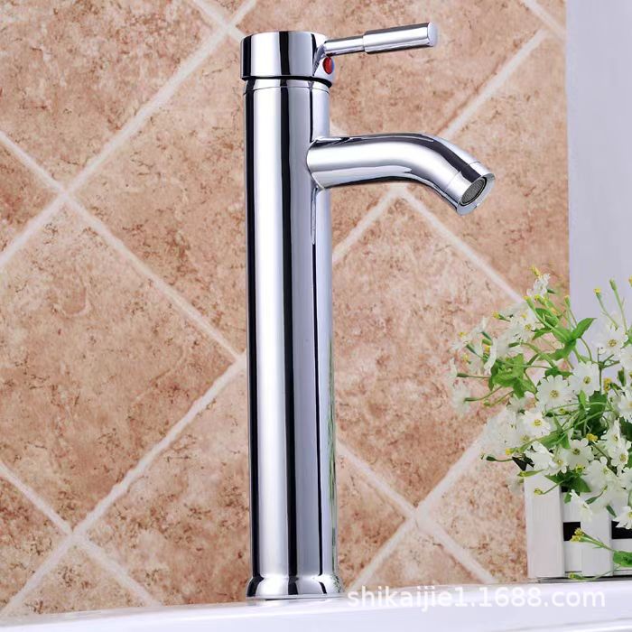 Directo de fábrica Acero inoxidable vidrio cuenca cerámica lavabo Cuenca del arte caliente y fría mezcla agua solo agujero grifo