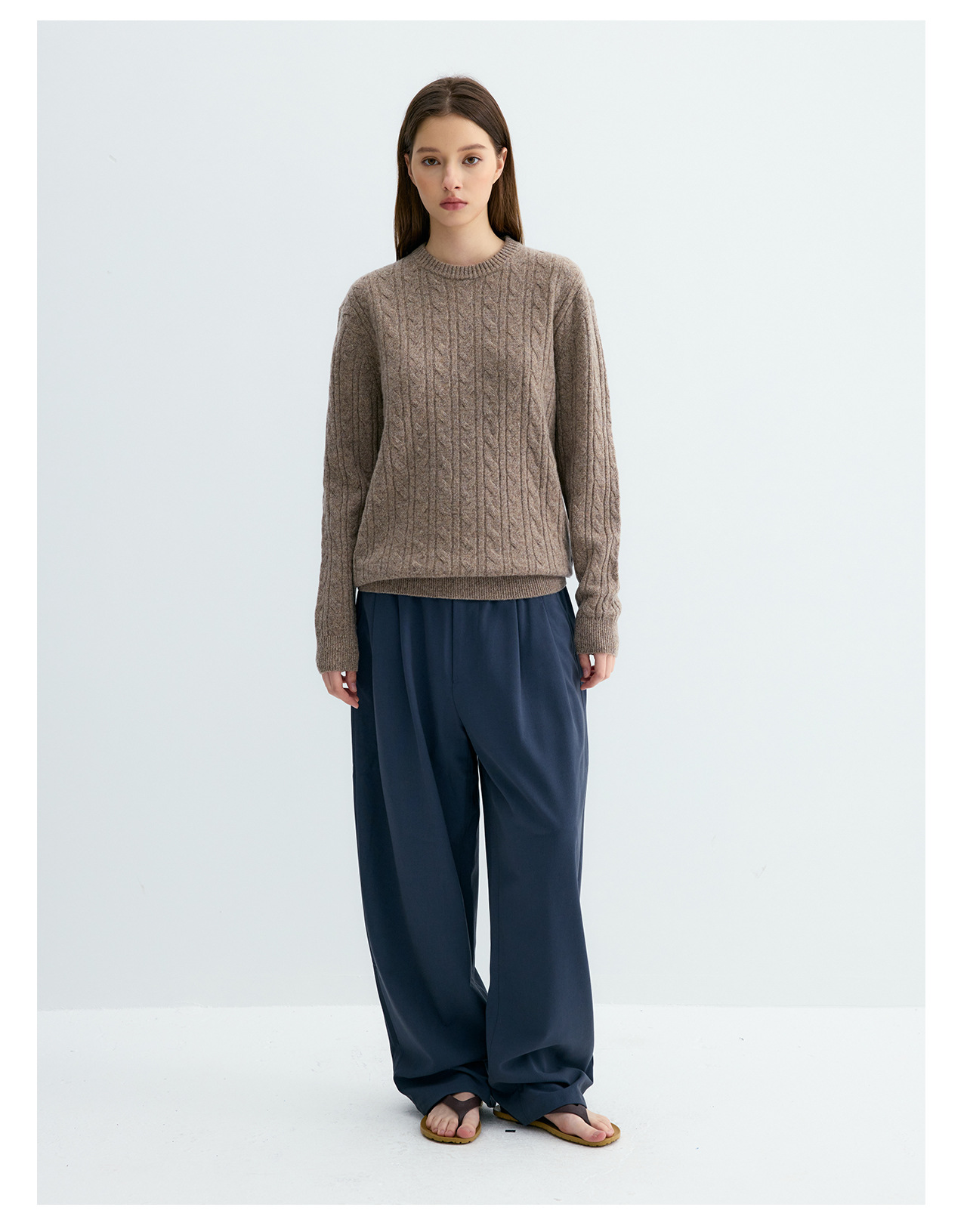 UNF Cable-Knit Crewneck Sweater