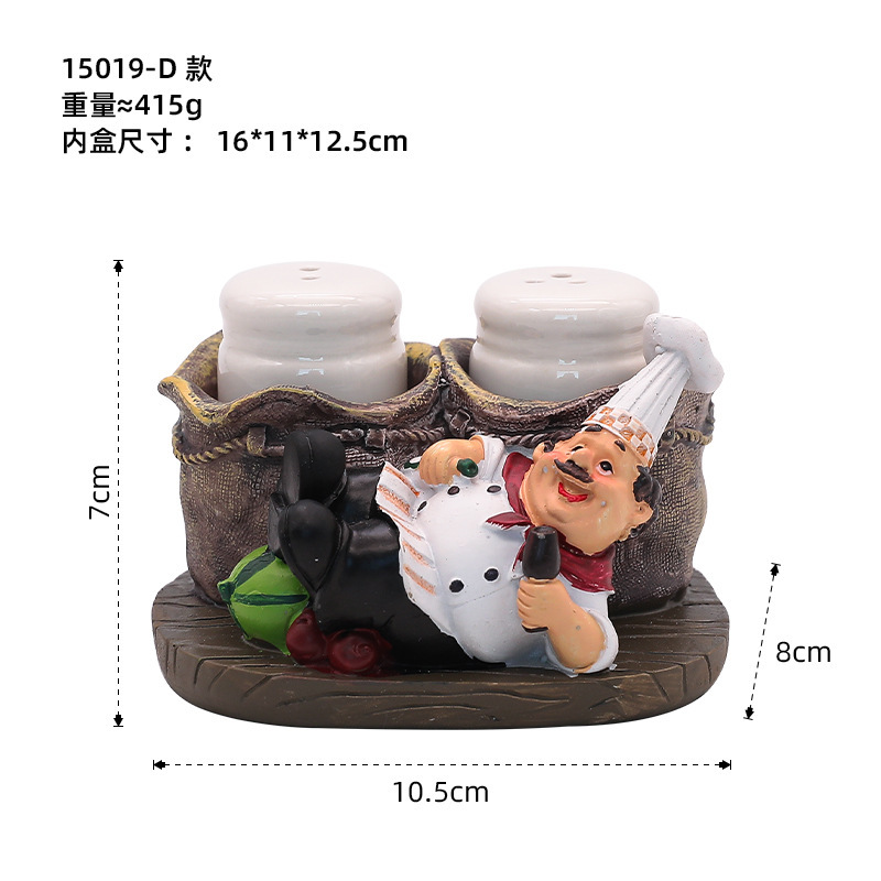 シンプルで現代的なクリエイティブ工芸品のプレゼント樹脂工芸品の置物がかわいいシェフの胡椒瓶|undefined