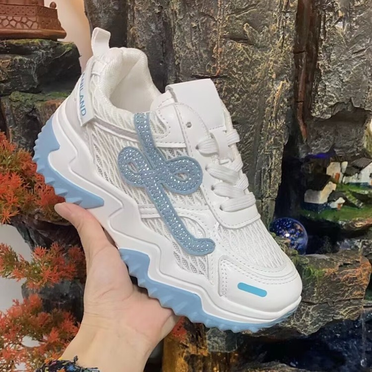 Comercio exterior zapatos blancos delgados zapatos de suela suave de verano nuevos huecos de malla transpirable coreana zapatos de skate suela gruesa zapatos de mujer altos image 8