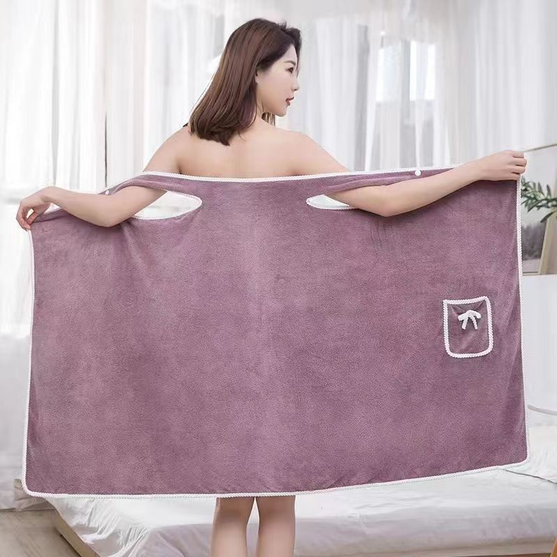 大人用コーラルベルベットバススカート、家庭用サスペンダー付き、美容院用、厚手の吸水性バスローブ、ソフトバススカート、クロスボーダー|undefined