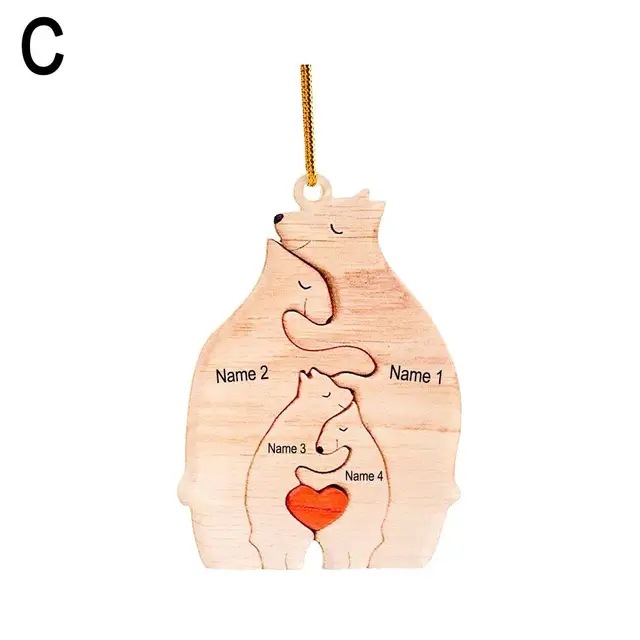 Nuevo coche de la familia del oso personalizado transfronterizo/Decoración de Navidad colgando decoración de Navidad