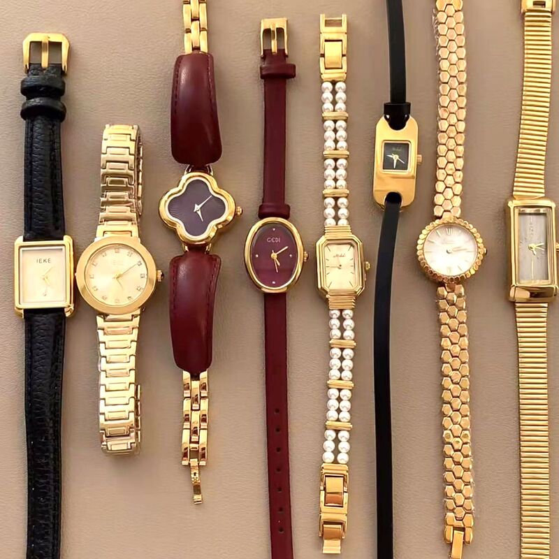 Goldie Fashion Trend Ankora Red Women's Watch Niche High-End Red Quartz Women's Watch Retro Simple Watch