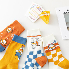 【商超高品質】襪子女中筒襪防臭吸汗棉襪動漫卡通可愛女長襪