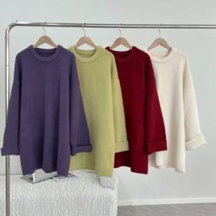 Autumn and Winter New Pregnant Women's Dress Loose Skinny Flesh-Covering Light Plate Sweater Dress Stychy Age-Reducing Trendy Mom's Knitted