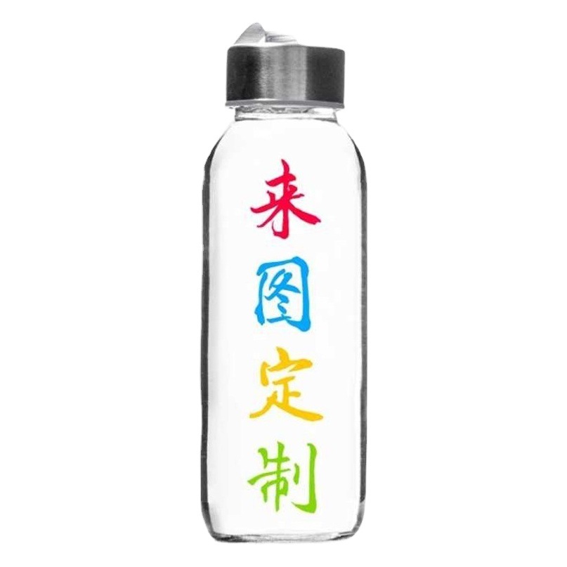 Regalo de publicidad taza de vidrio transparente taza de agua de cuerda logotipo personalizado taza portátil al aire libre al por mayor botella de agua sellada