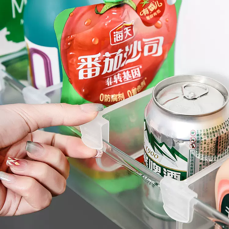 冰箱分隔板多功能收纳整理隔板卡扣式冰箱分格夹可调节多用隔板夹