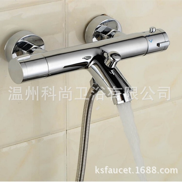 Copper thermostatic hot and cold faucet thermostatic shower suit faucet mixing valve thermostatic valve cross-border foreign trade