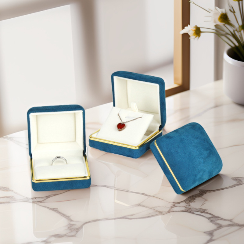 工厂现货绒布首饰盒 蒙古包戒指盒结婚对戒耳钉吊坠盒项链盒批发
