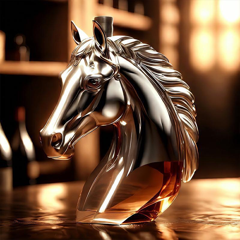 Decantador de Whisky con Forma de Cabeza de Caballo de Vidrio para Vino y Whisky image 5