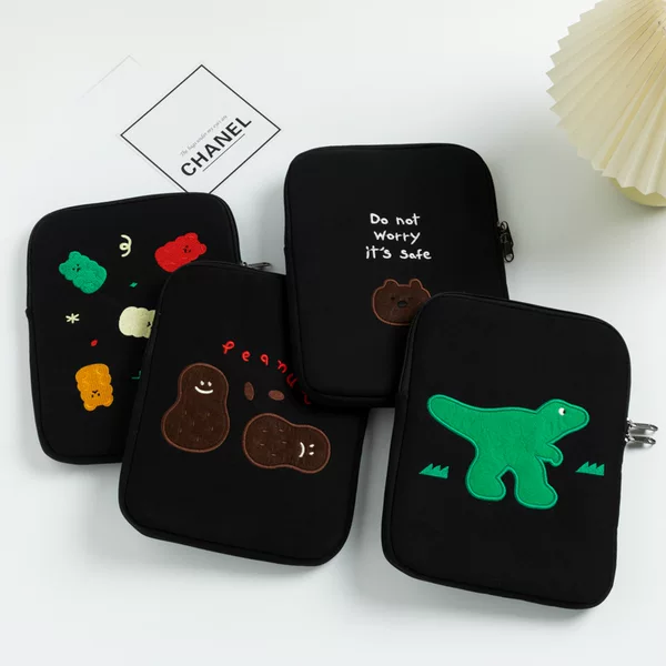 New cute embroidered laptop bag anti-collision tablet ipad bag fleece-lined liner 11-inch 13-inch bag