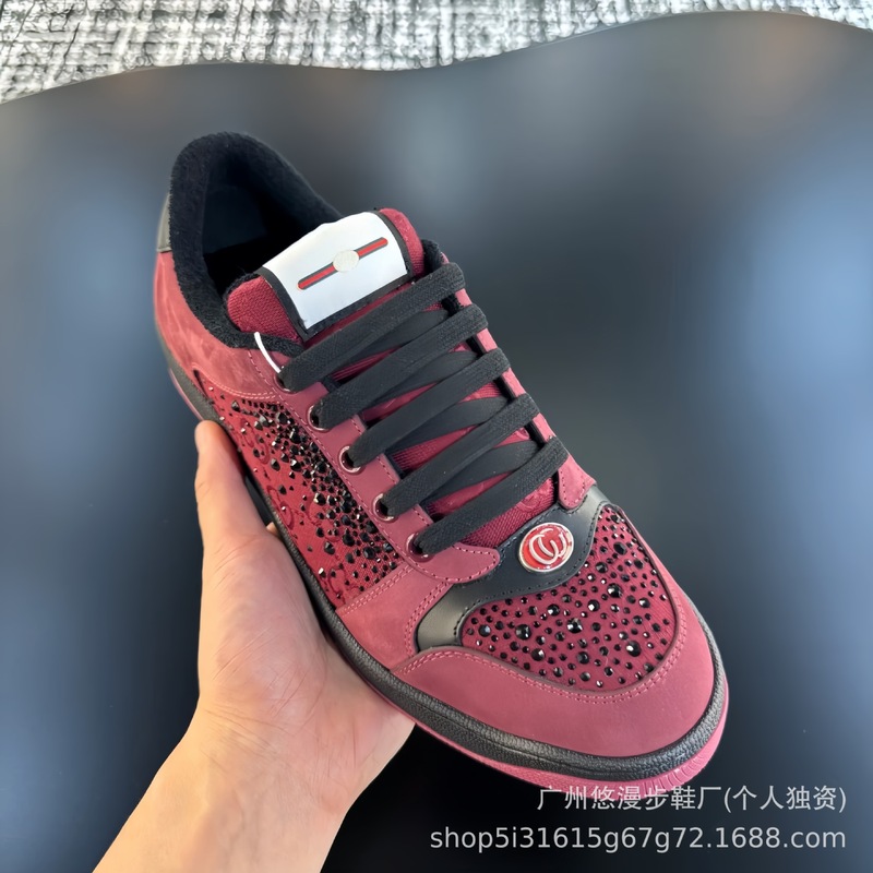 经典G家脏脏鞋男女情侣款复古做旧老花字母系带百搭平底休闲板鞋|undefined