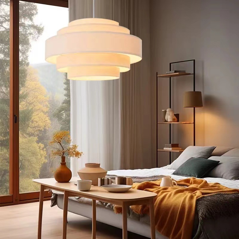 Comercio exterior leche blanca lámpara de tela estilo nórdico moderno minimalista equipo profesional de diseño fábrica al por mayor