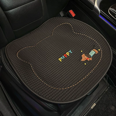 Summer Car Seat Cushion Ice Seat cushion, seat cover - universal-for-all-seasons-cute-puppy-black-front-seat-cushion-leaflet-no-specifications