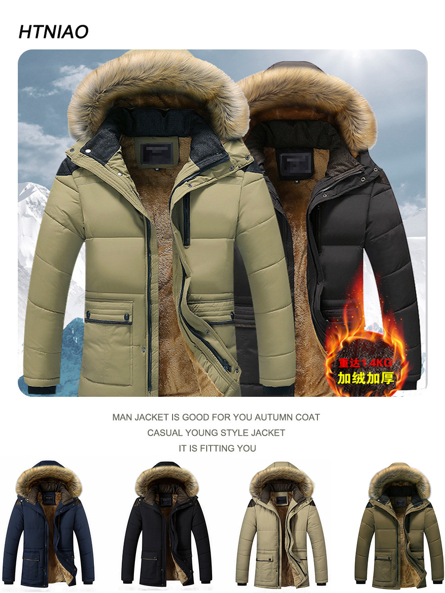 [Foreign Trade Resources] Cross-Border European and American Men's Cotton-Padded Jackets, Men's Velvet Warm and Cold-Proof Men's Cotton-Padded Jackets