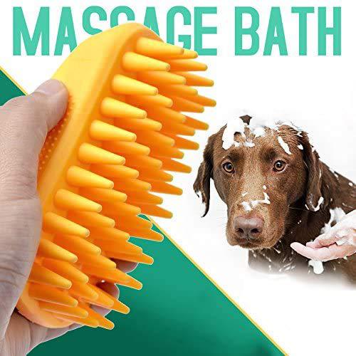Amazon mascota baño artefacto de silicona cepillo de baño para perros cepillo de masaje limpio para gatos pein de masaje para eliminar cabello flotante pein
