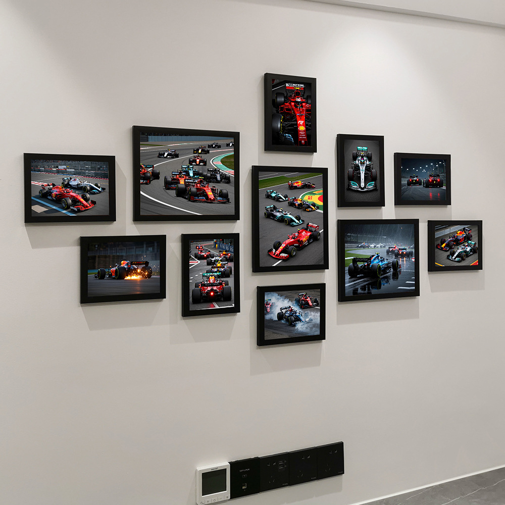 Nuevo póster de Fórmula 1 Fans regalo de pared marco de fotos combinación de fondo de decoración de pared de fotos