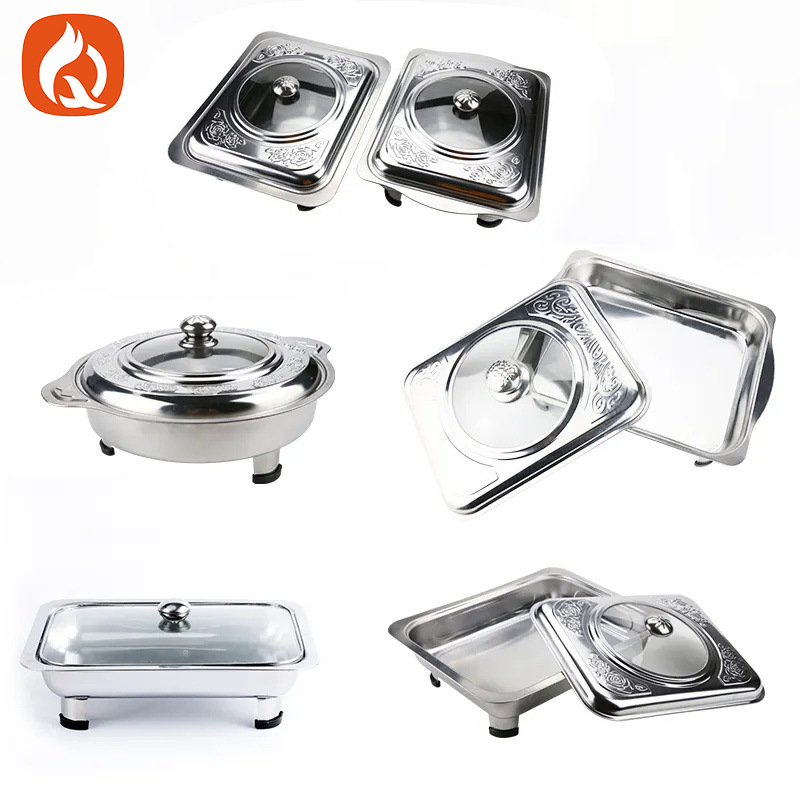 厂家不锈钢四脚炉简约酒店餐厅自助餐炉户外野餐四脚方炉圆炉批发