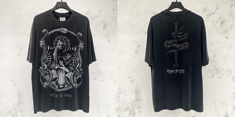 Vintage lavado viejo vintage manga corta marca de moda americana niebla calle suelta VTG casual cuello redondo hombres y mujeres camiseta