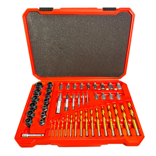 49Pc Metric and Imperial Extractor Damaged Nut Thread Stripping Hex Screw Bolt Reverse Thread Remover Removal Tool Set