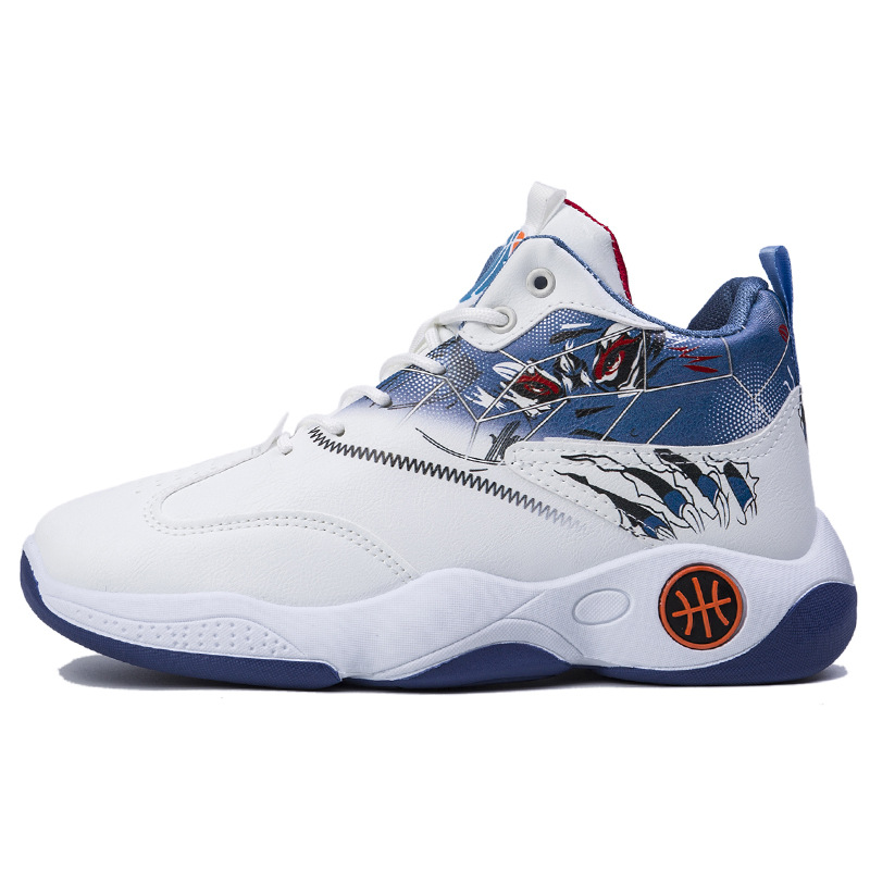 Grenzüberschreitende Herrenschuhe Frühjahr neue Herren-Basketballschuhe PU atmungsaktive Sportschuhe modische High-Top-Casual-Herrenschuhe mit dicken Sohlen_voghion.com