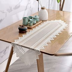 Retro Pastoral Crochet Hollow Table Cloth Shoe Cabinet Lace Embroidered Tassel Table Flag Manufacturer Wholesale