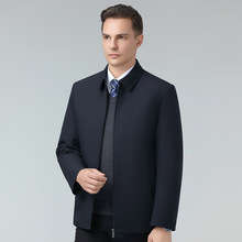 正品高档中年爸爸男装夹克秋冬款加绒内胆可拆卸保暖加厚短款外套