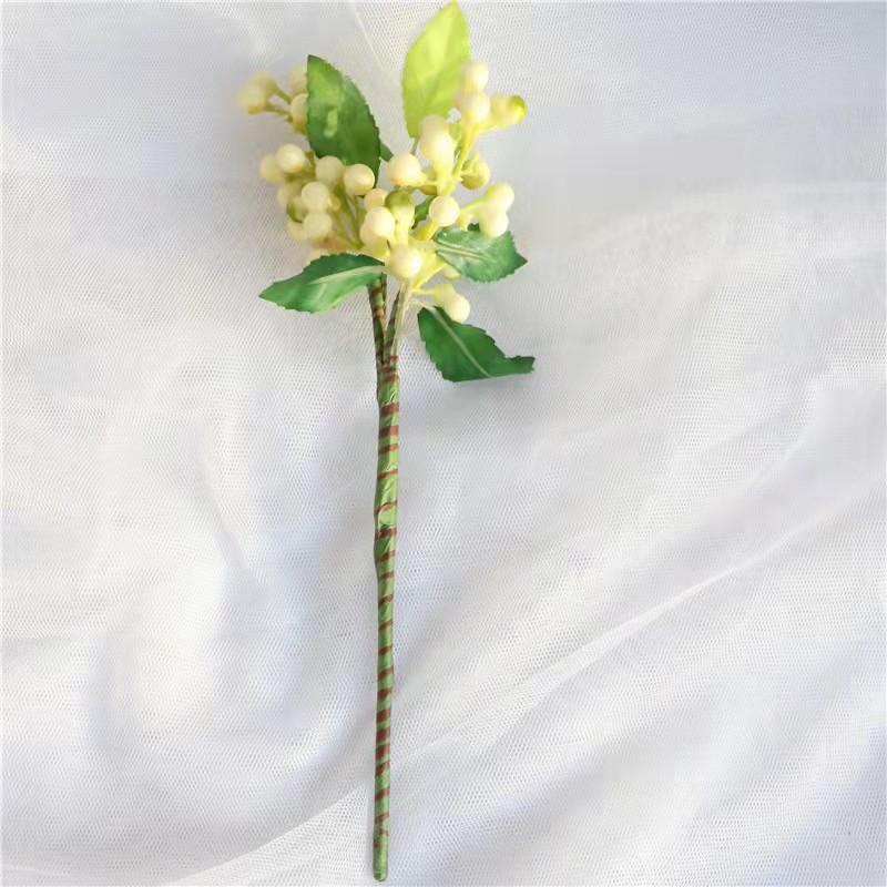 Decoración de Año Nuevo, Pequeña Flor de Acacia para Mesa, Arreglo Floral para el Hogar, Bayas, Fruta Navideña, Pequeña Fruta Roja, Flor Artificial, Fruta de la Abundancia