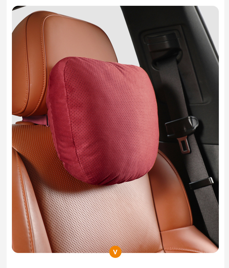 Carefully Selected High-End Car Headrest and Lumbar Support, Dupont Bio-Velvet All-Season Neck Pillow, Suede Seat Cushion