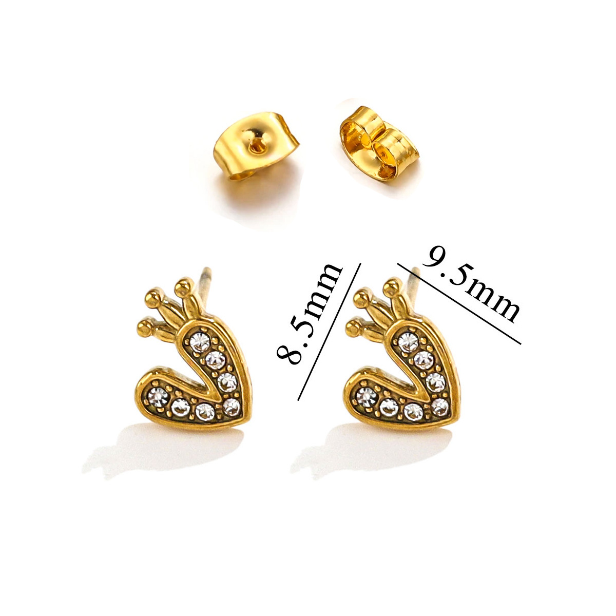 Acero inoxidable Moda europea y americana Personalidad Pendientes retro desgastados Luna Estrella Amor Rayo Pendientes de diamantes Acero de titanio