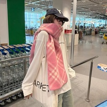 全智贤同款经典格纹围巾女冬季黑色韩版保暖披肩女士保暖百搭围脖