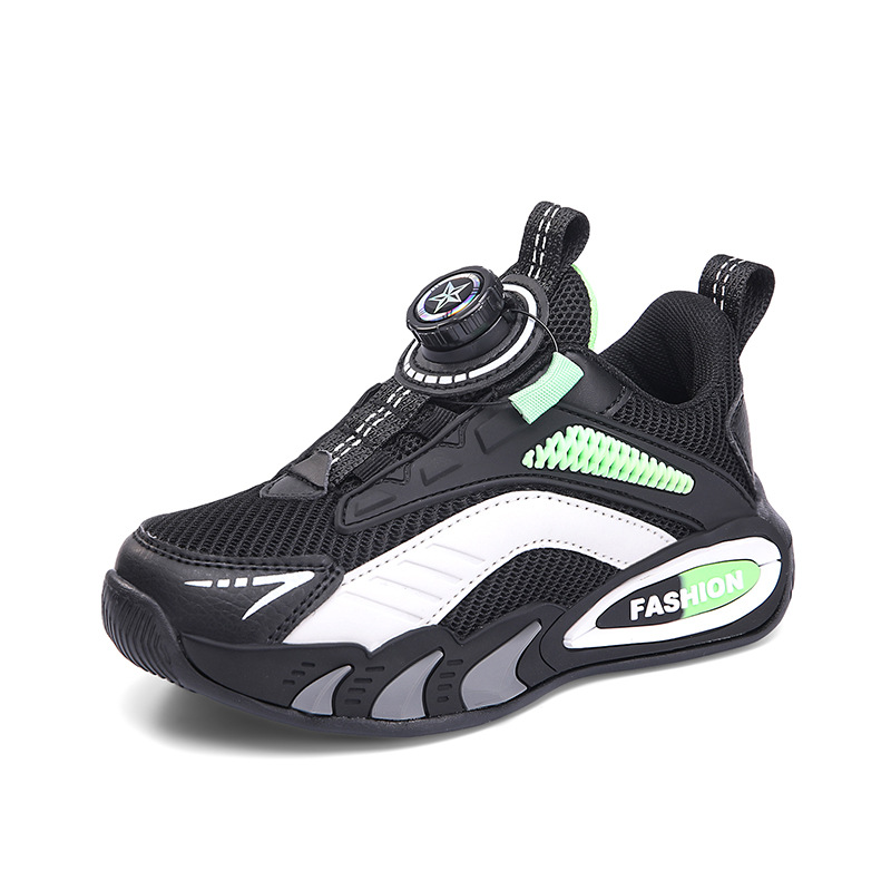 K111 primavera y verano baja malla respirable zapatos de hombre zapatos de correr de botón giratorio para niños zapatos para niños zapatos deportivos zapatos de correr