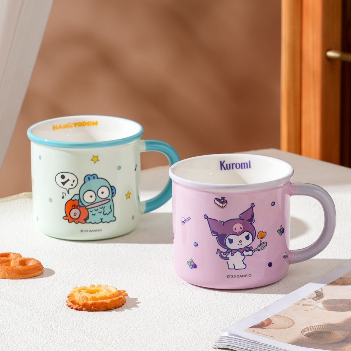 Sanrio autorizado tazas de cerámica auténticas, dibujos animados lindos, tazas de regalo de alto valor, tazas de agua de esmalte caseras