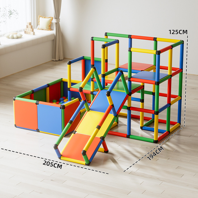 Pipa de escalada de tubería de cambio múltiple combinación de jardín de infantes de color interior de escalada de niños entrenamiento sensorial de escalada de roca juguetes de puente oscilante